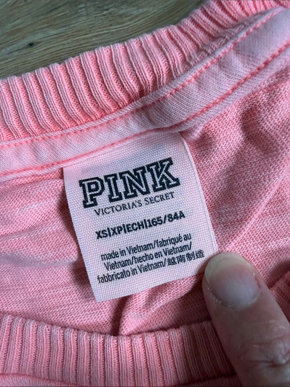 PINK Victoria's Secret Coral-Pink Crop Top & Elastic Waist Shorts Set
